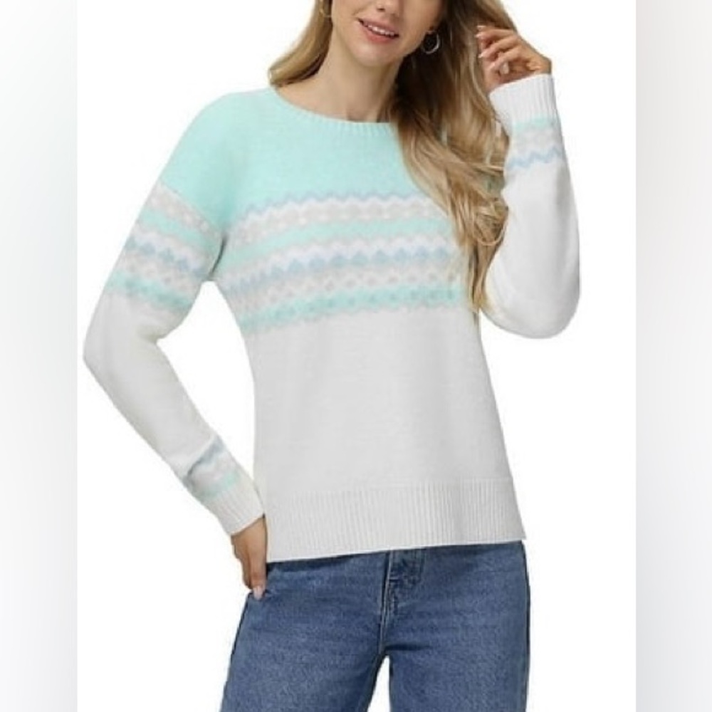 525 America Aqua Combo Sweater in size X-Large NWT
